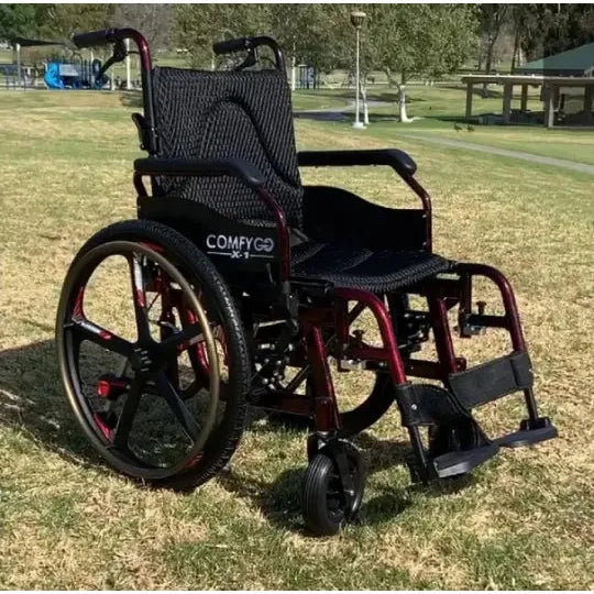 ComfyGO X-1 Special Edition Lightweight Manual Wheelchair – Folding Transport Chair with Quick-Detach Wheels