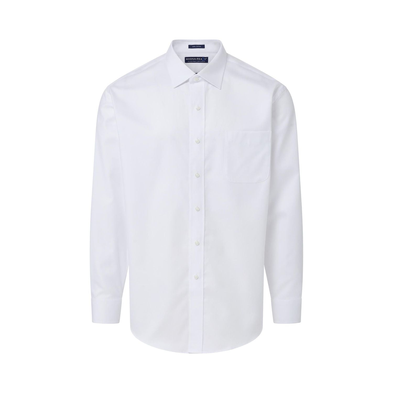 Long Sleeve White ‘Ryan’ Dress Shirt with Magnetic Closures