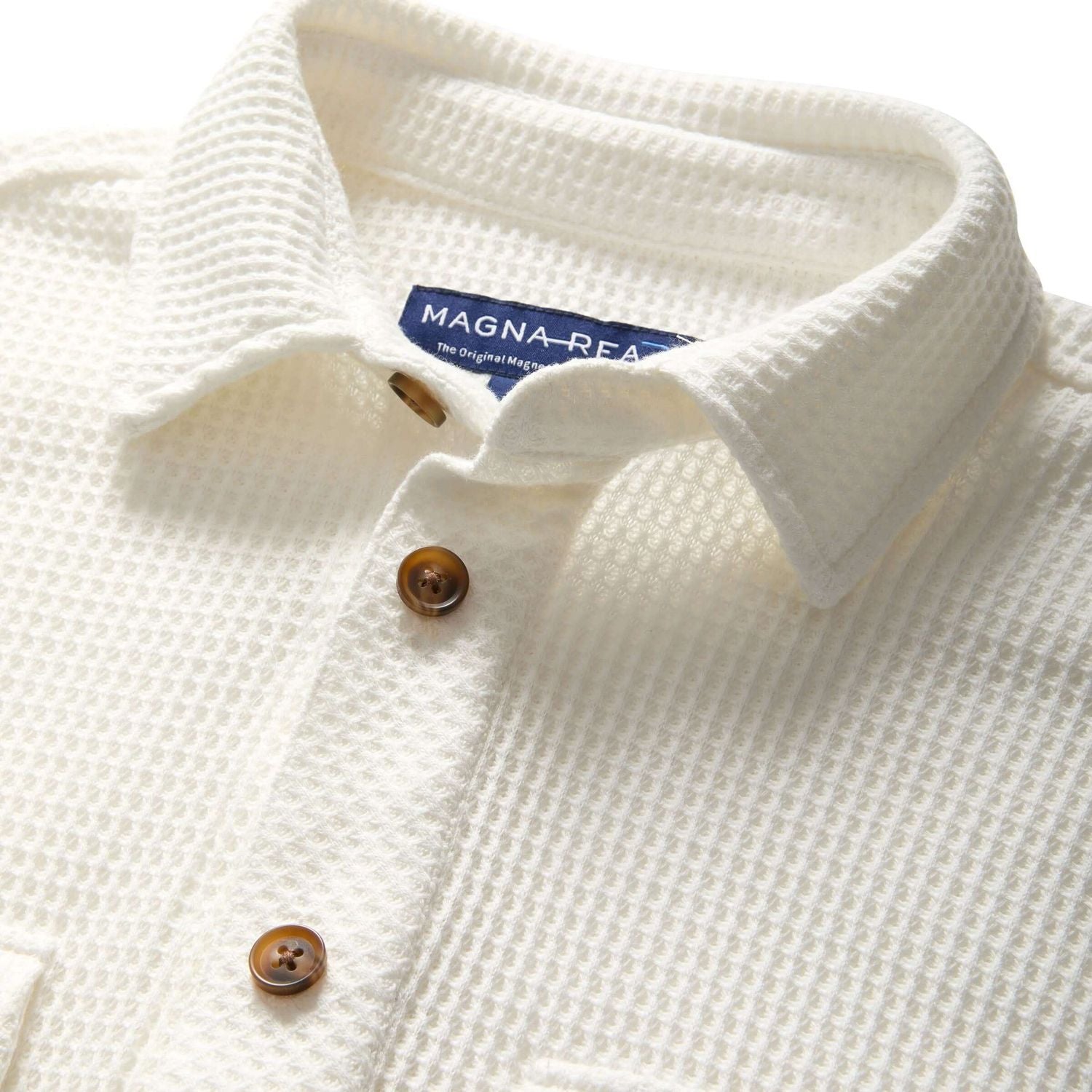 MagnaReady® WaffleWeave Magnetic Shirt – Easy Dressing Adaptive Shirt for Seniors