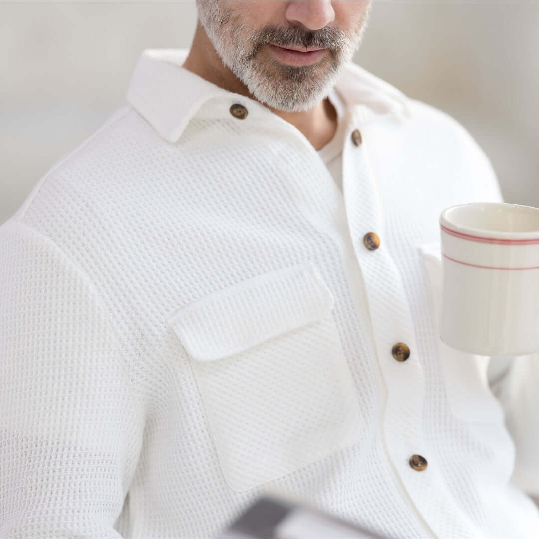 adaptive magnetic closure waffle shirt limited dexterity clothing