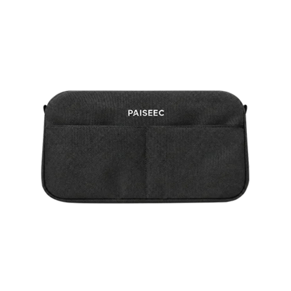 Paiseec FLEX compact storage pouch in black with two front pockets, front view