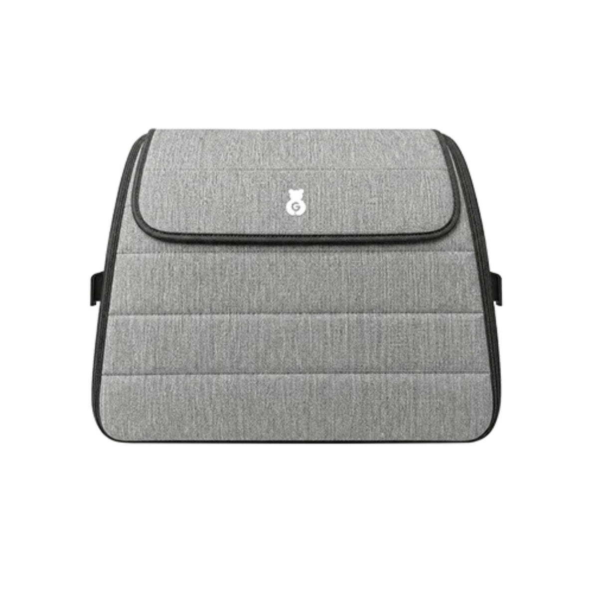 Paiseec FLEX large 38-liter shopping bag in gray with flap closure and side mounting clips, front view
