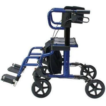 Lumex Hybrid LX Rollator Transport Chair – 2-in-1 Folding Walker & Transport Chair (22 lb Aluminum Frame, 300 lb Capacity)
