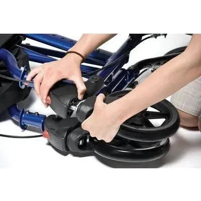 Lumex Hybrid LX Rollator Transport Chair – 2-in-1 Folding Walker & Transport Chair (22 lb Aluminum Frame, 300 lb Capacity)