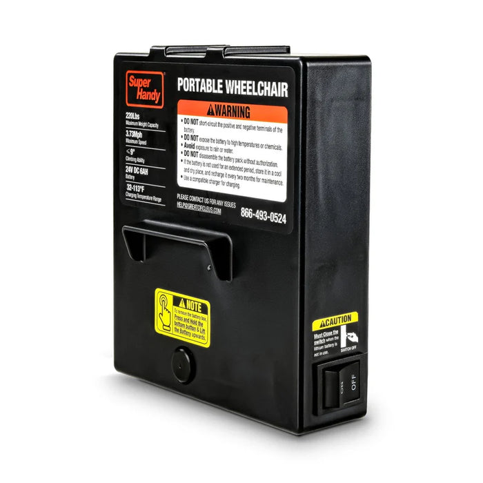 Electric Wheelchair Battery - 24V 6Ah, Dual Support & Easy Swap Design