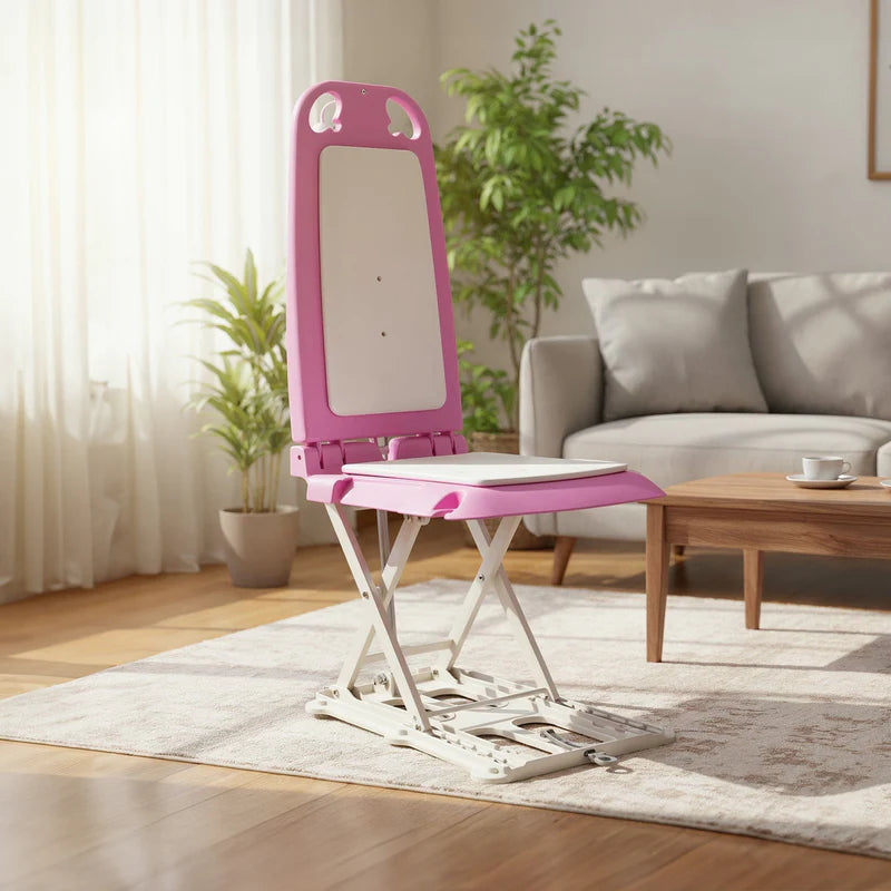 GoRise LT Portable Floor & Bath Lift – Pink Edition – Lightweight (19 lbs), 330 lb Capacity, IP68 Waterproof