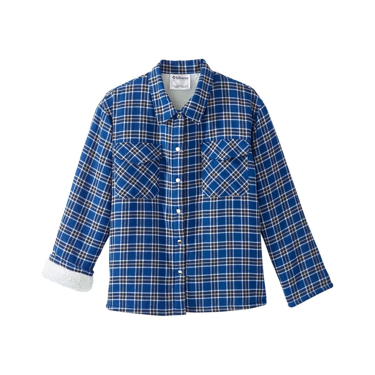 Men's Magnetic Closure Sherpa Lined Shirt Jacket