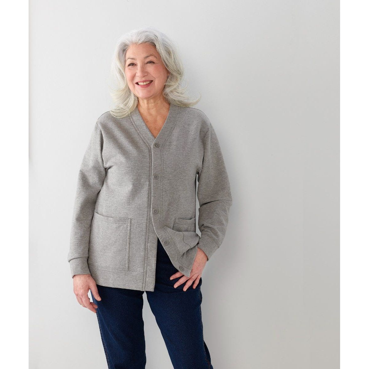 Women's Magnetic Button Fleece Cardigan