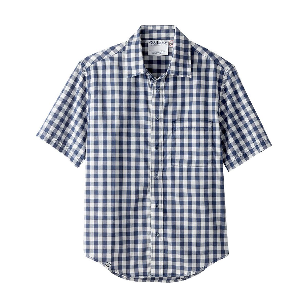 Magnetic Buttons Mens Short Sleeve Shirt