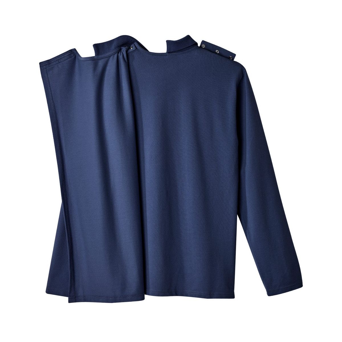 Men's Adaptive Open Back Polo Shirt with Long Sleeves