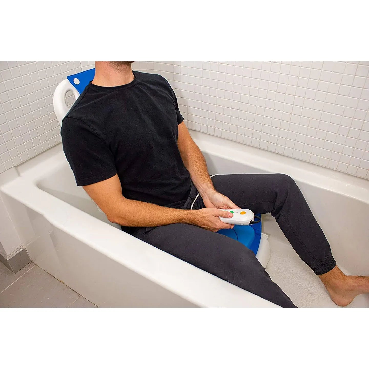 Tranquilo Premium Powered Bath Lift with Padded, SAFESWIVEL Rotating Seat and Power Recline Available with Rotating Seat or Deluxe Stationary Seat