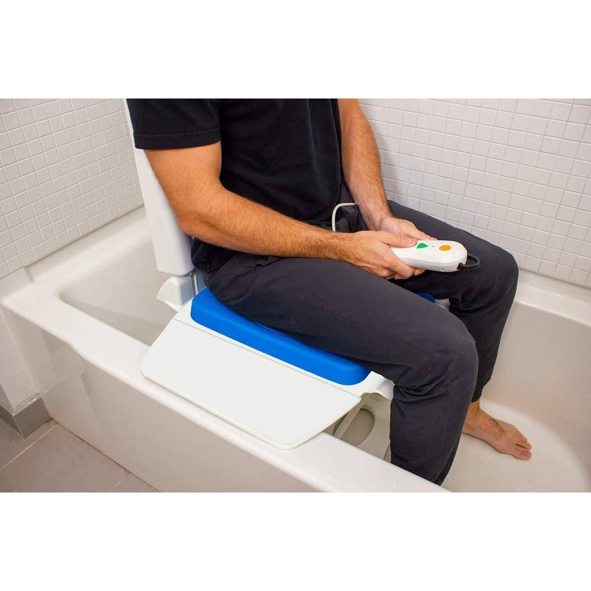 Tranquilo Premium Powered Bath Lift with Padded, SAFESWIVEL Rotating Seat and Power Recline Available with Rotating Seat or Deluxe Stationary Seat