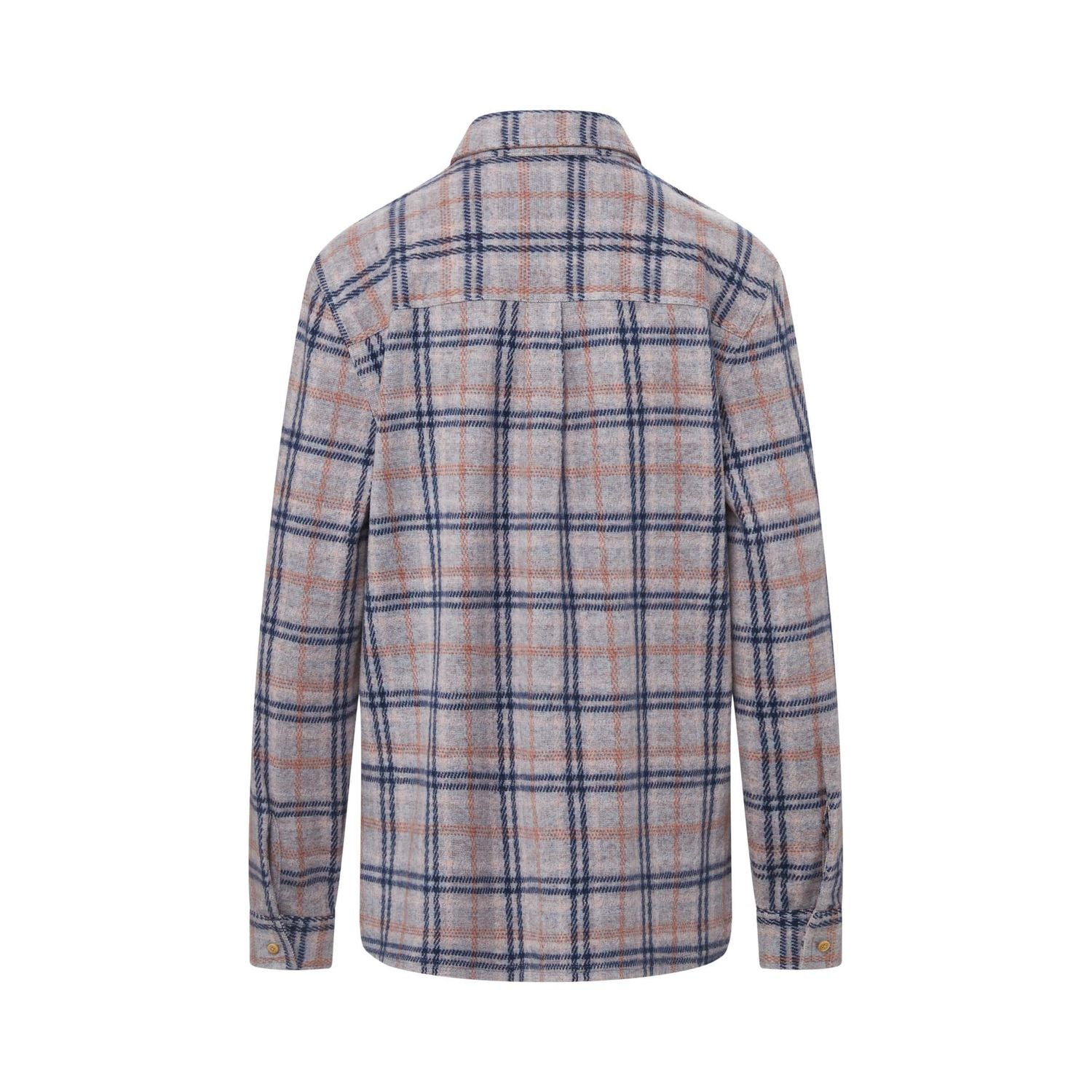 Women’s Adaptive Navy and Grey Flannel Shirt with Magnetic Closures