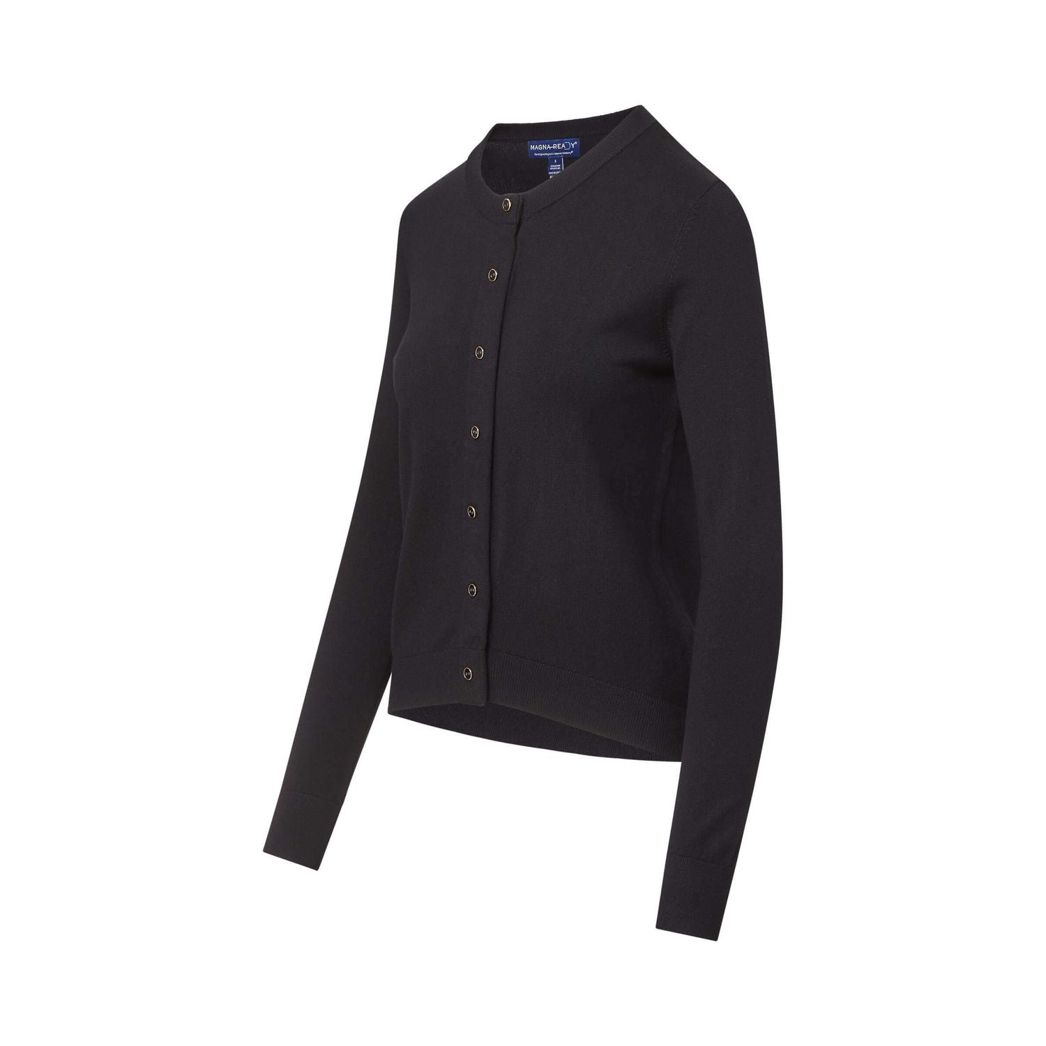 Women's Black Adaptive Magnetic Front Knit Cardigan Sweater by MagnaReady®
