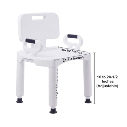 Bath Bench Removable Arms Plastic Frame Removable Backrest