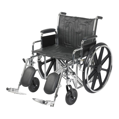 Bariatric Wheelchair McKesson Dual Axle Desk Length Arm Swing-Away Elevating Legrest 450 lbs. Weight Capacity