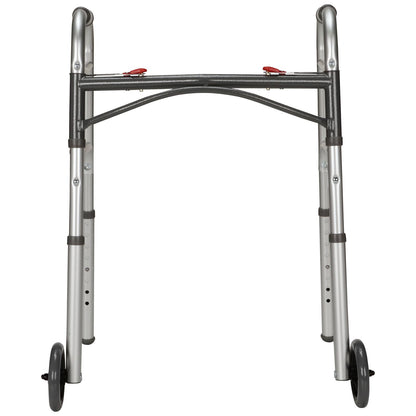 Junior Dual Release Folding Walker with Wheels Adjustable Height
