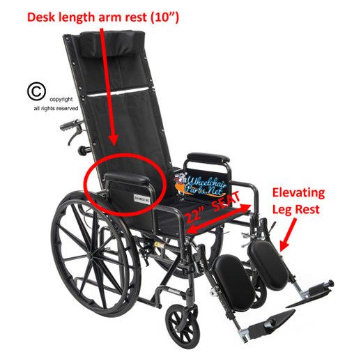 Chariot-RC Reclining Wheelchair With Elevating Legrests