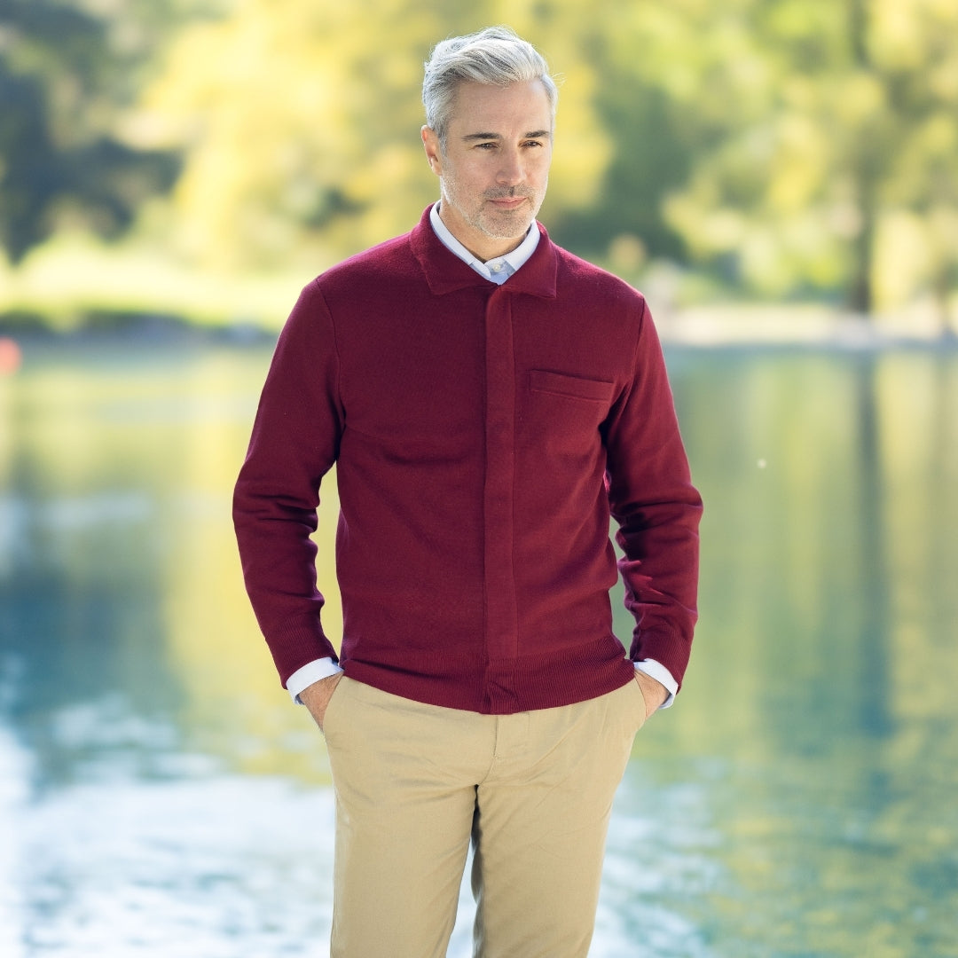 Classic Adaptive Sweater with Magnetic Front Closure and Pocket