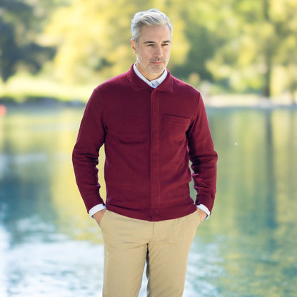 Classic Adaptive Sweater with Magnetic Front Closure and Pocket