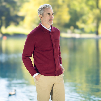 Classic Adaptive Sweater with Magnetic Front Closure and Pocket