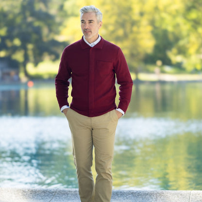 Classic Adaptive Sweater with Magnetic Front Closure and Pocket