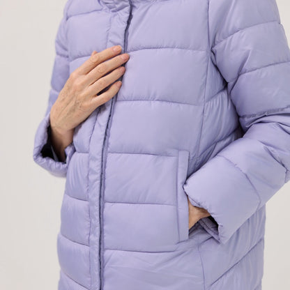 Weatherproof x MagnaReady Women's Magnetic Front Puffer Jacket Coat in Arctic Blue