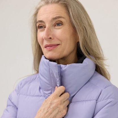Weatherproof x MagnaReady Women's Magnetic Front Puffer Jacket Coat in Arctic Blue