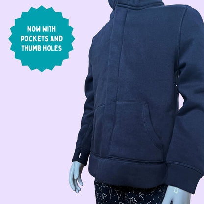 QuietSense™ Sound Reducing Sensory Hoodie by Sense-ational You – Sensory Friendly Hoodie with Eye Mask & Adaptive Features
