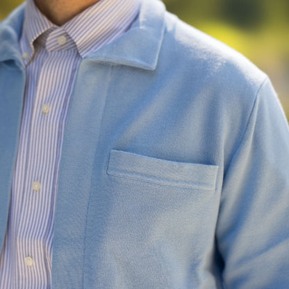 Classic Blue Adaptive Sweater with Magnetic Front Closure with Pocket