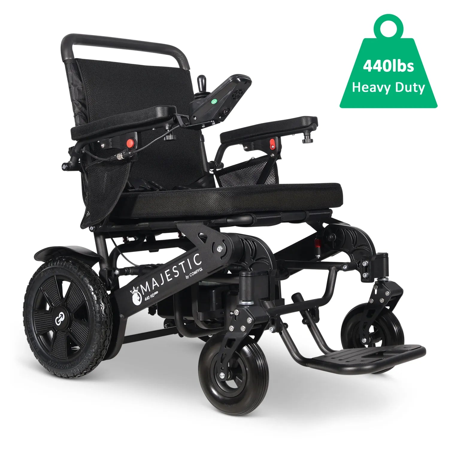 NEW MAJESTIC 440 HD PLUS Remote Controlled Heavy Duty Electric Wheelchair (Currently only available in Black with 25 mile range battery)