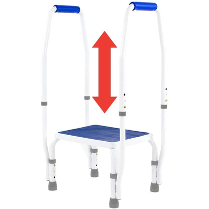 AdjustaStep Deluxe Step Stool with Dual Handle – Adjustable Height Safety Step with Handrails
