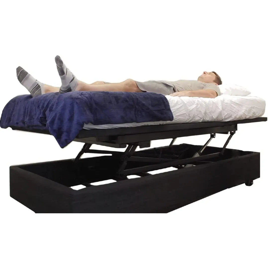 ELEVATE Wallhugger Height Adjustable Bed Base with Hi Lo Motor - Twin XL - Includes Free Waterproof Cover and Rails