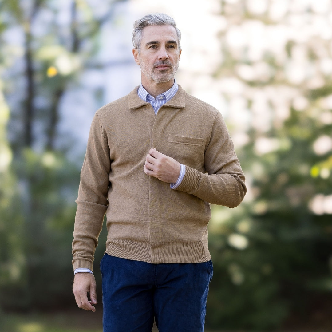 Classic Adaptive Sweater with Magnetic Front Closure and Pocket