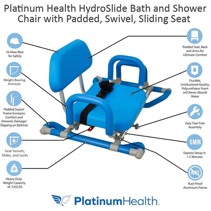HydroSlide Sliding Bath Chair with Swivel Seat