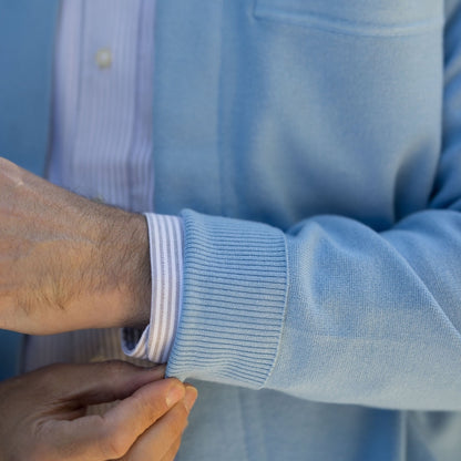 Classic Blue Adaptive Sweater with Magnetic Front Closure with Pocket
