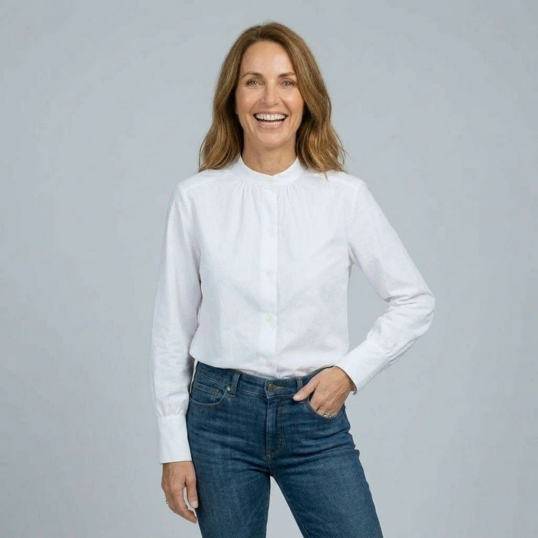 Women’s Adaptive Magnetic Closure Classic White Blouse
