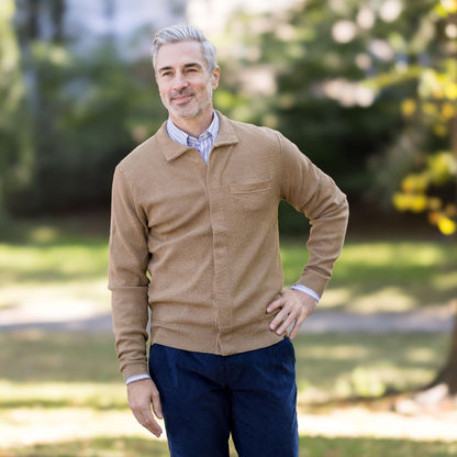 Classic Adaptive Sweater with Magnetic Front Closure and Pocket