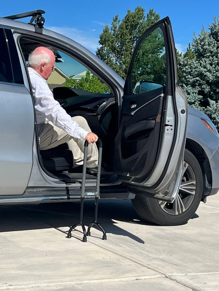 Rock Steady Cane II – Adjustable Stand-Up Support Cane with Wide Base Stability