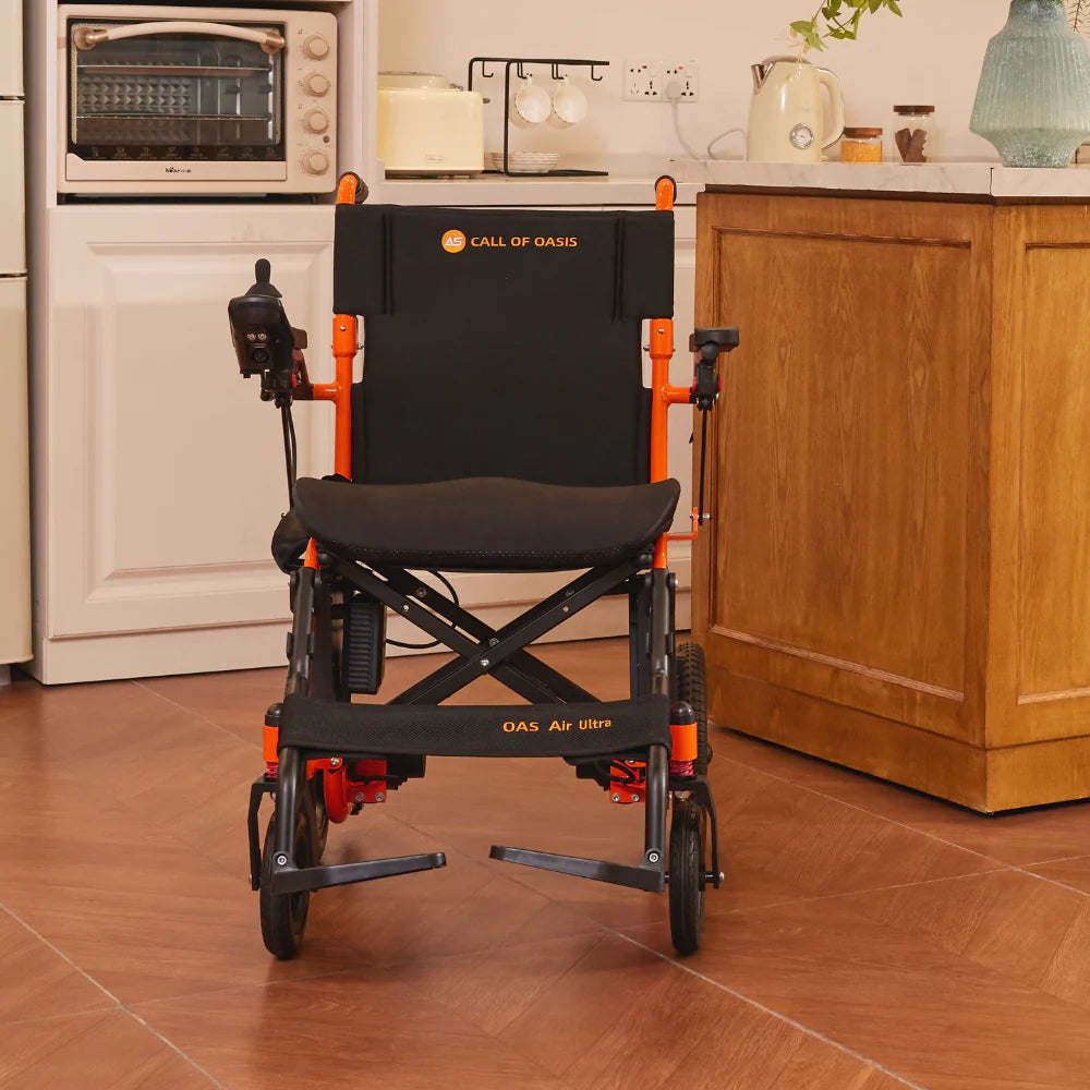 OAS Air Ultra Folding Electric Wheelchair – 36 lb Lightweight Travel Power Chair with Dual Battery