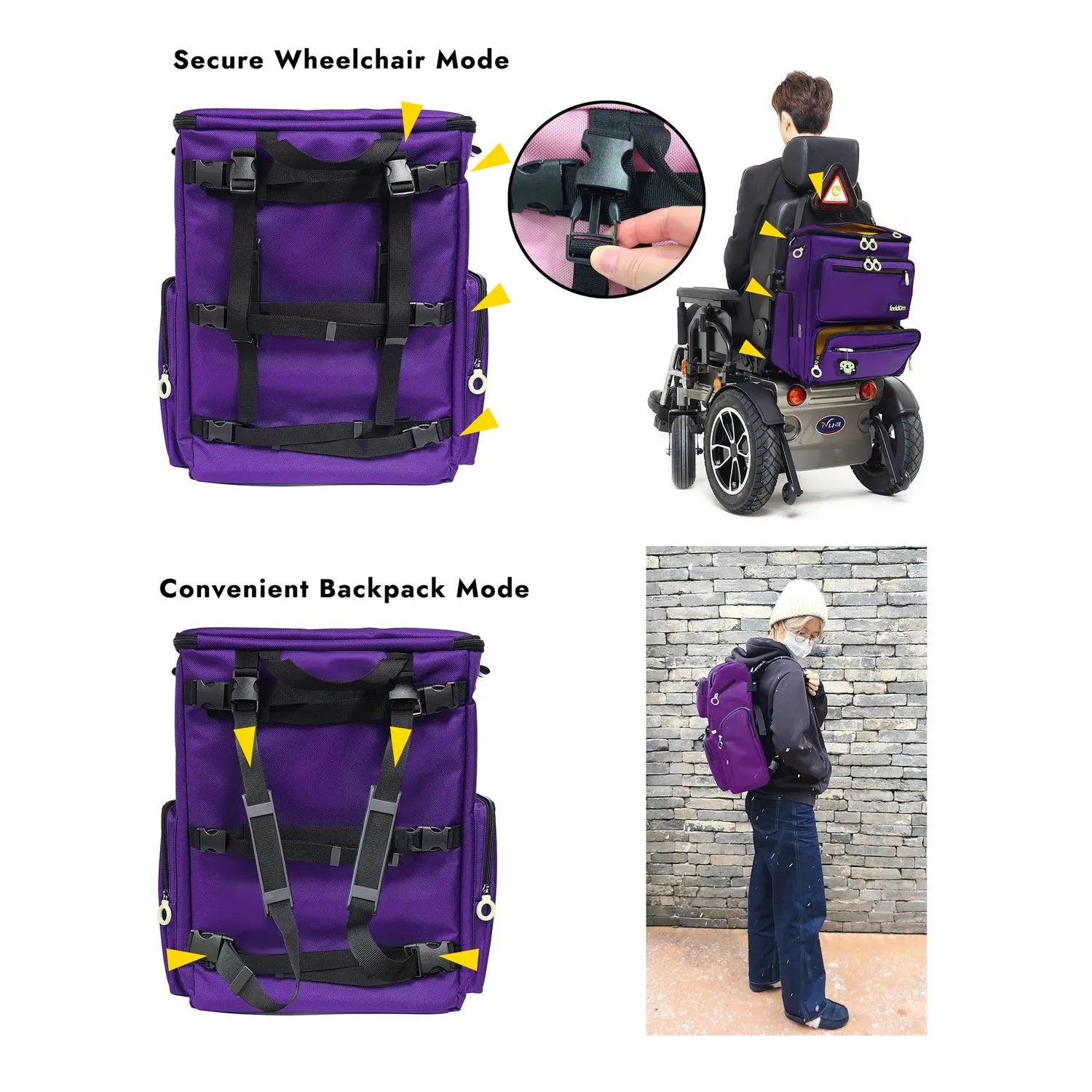 MAX / FT Deluxe LARGE Feeding Tube Compatible Wheelchair Backpack