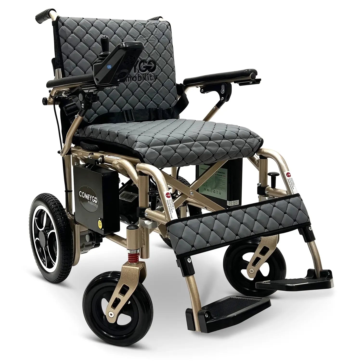 ComfyGO X-7 Electric Wheelchair – 40 lb Ultra Lightweight Folding Power Chair (Dual Battery)