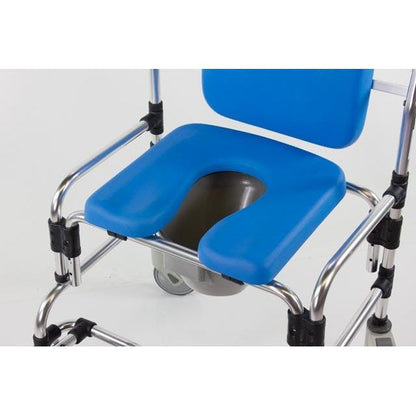 Professional Mobile Shower/Commode Chair with Padded Seating & Flip-Up Arms – Caspian™ by Platinum Health