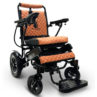 Taba ComfyGO MAJESTIC IQ-8000 foldable electric wheelchair with premium stitched seating and travel-friendly design