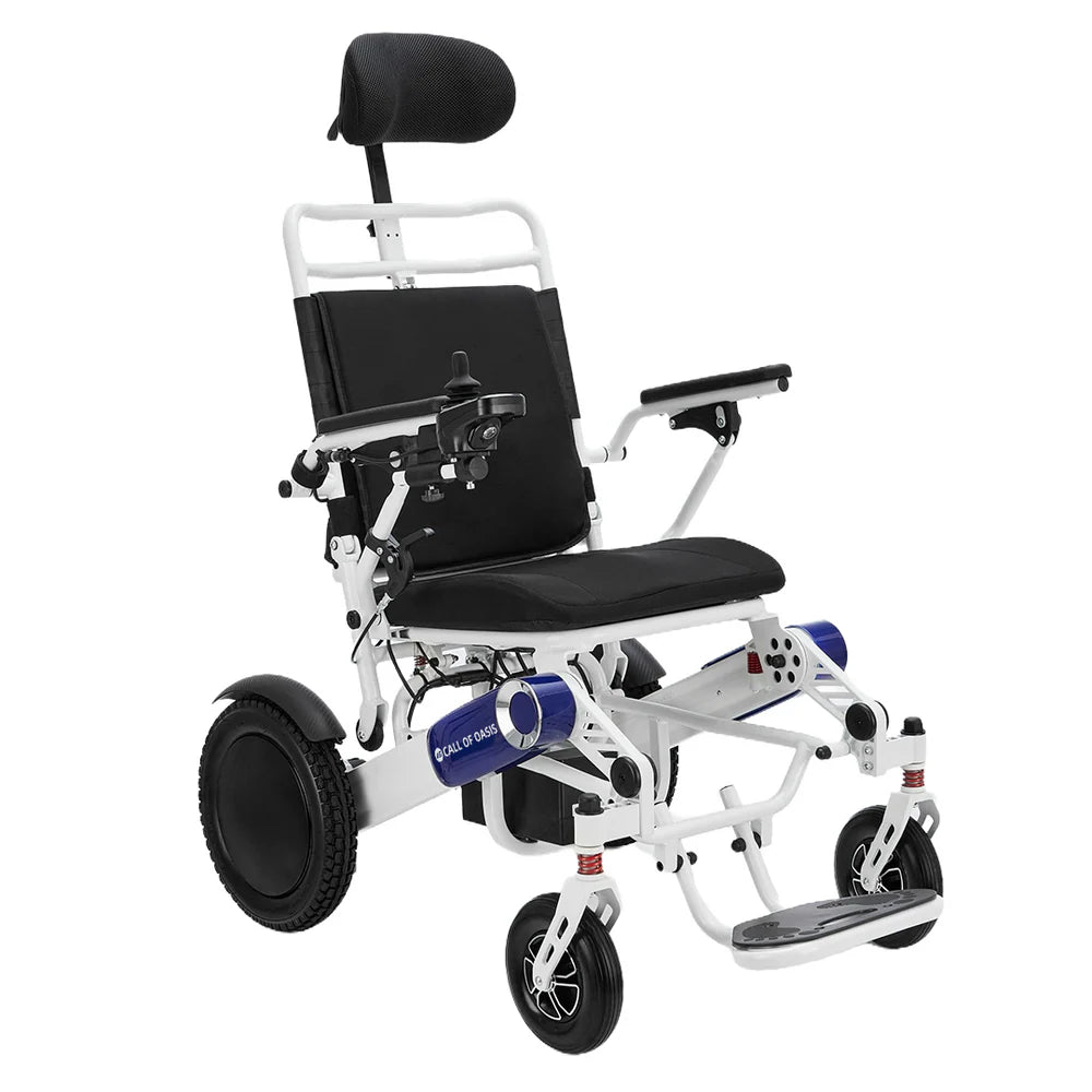 OAS Cruise Pro Folding Electric Wheelchair – Reclining 350 lb Travel Power Chair