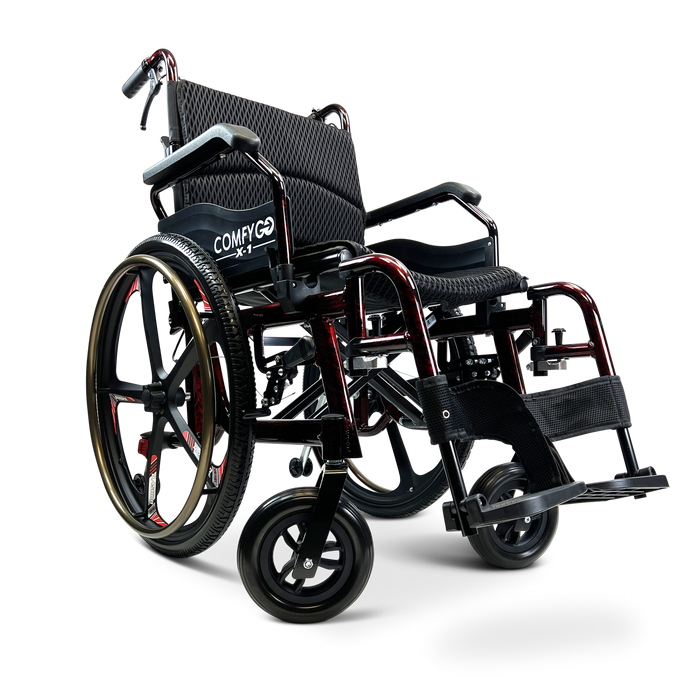 X-1 SE ComfyGO Lightweight Manual Wheelchair with Quick-Detach Wheels