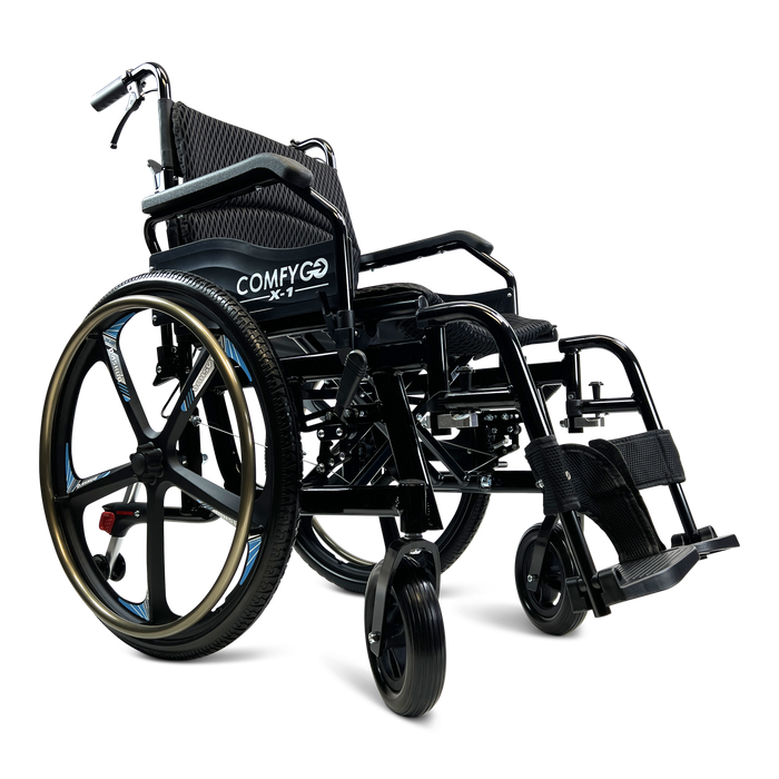 X-1 SE ComfyGO Lightweight Manual Wheelchair with Quick-Detach Wheels