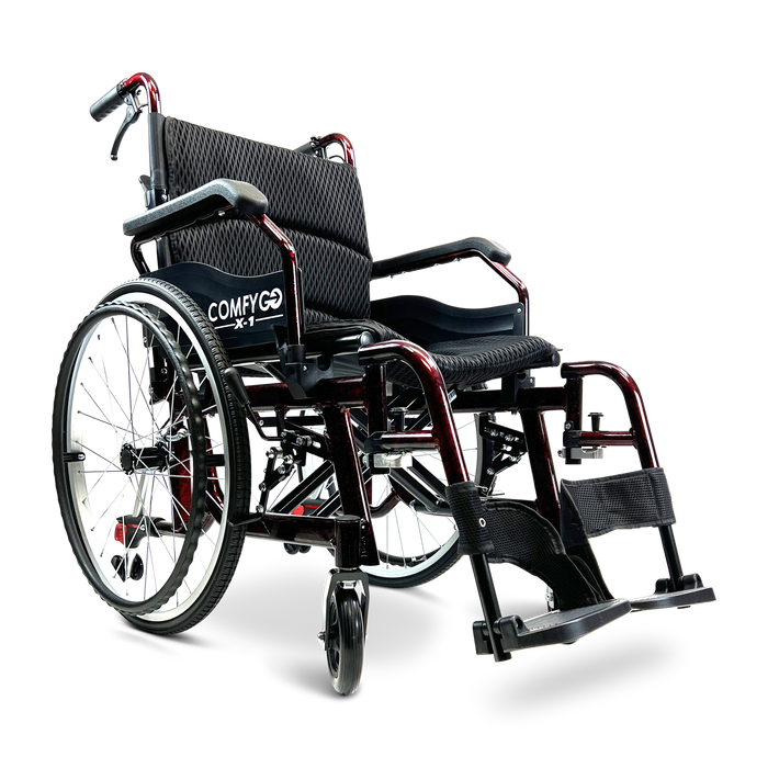 X-1 ComfyGO Lightweight Manual Wheelchair with Quick-Detach Wheels