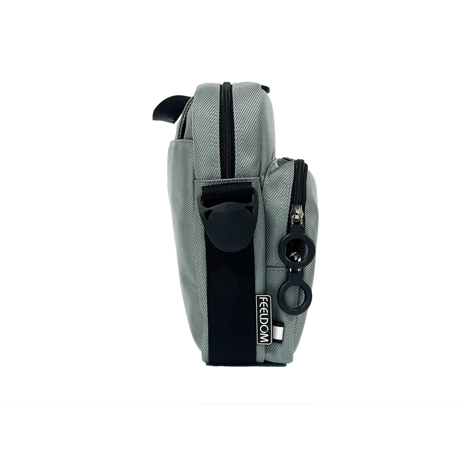 Side profile of FEELDOM MODU-Satchel adaptive smart bag showing slim design and durable accessibility-focused construction