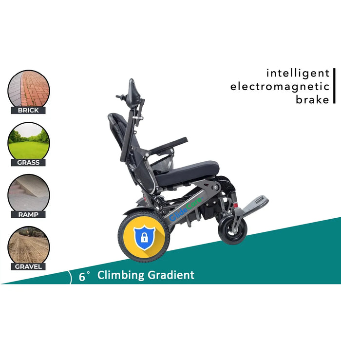 Glide Care G-6 Lightweight Foldable Electric Wheelchair for Adults – Airline-Approved